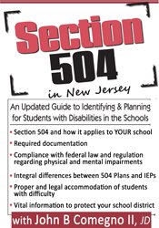 Section 504 in New Jersey An Updated Guide to Identifying & Planning for Students with Disabilities in the Schools - John B. Comegno II