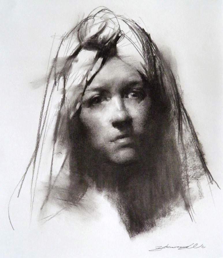 Zhaoming Wu Drawing the Head in Charcoal