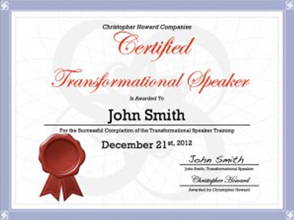 Chris Howard - Transformational Speaker Certification