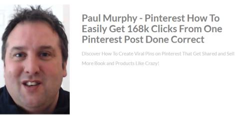 Paul Murphy - Pinterest How To Easily Get 168k Clicks From One Pinterest Post Done Correct