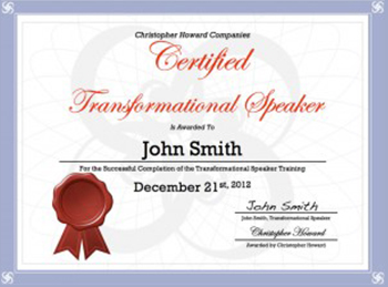 Chris Howard - Transformational Speaker Certication