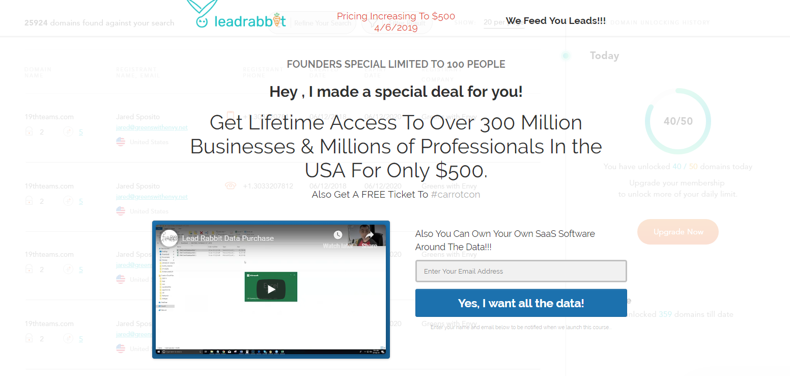 LEADRABBIT.IO – US Business – Shopify and ClickFunnel Data