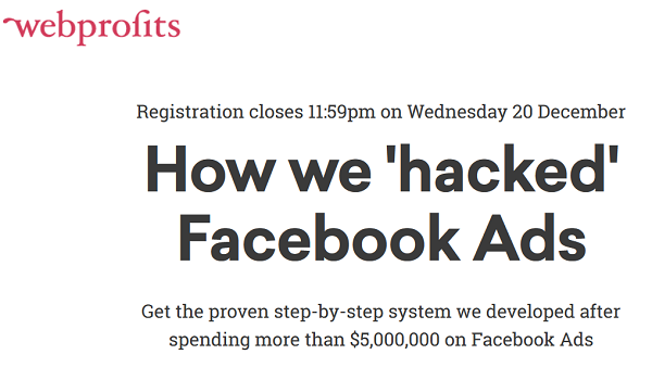 Webprofits – Facebook Advertising Hacks Advanced1