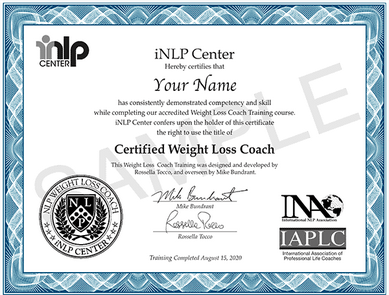 iNLP Center - Weight Loss Coach Practitioner Track 3 Certifications