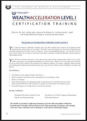 Chris Howard - Wealth Acceleration Certication Level I