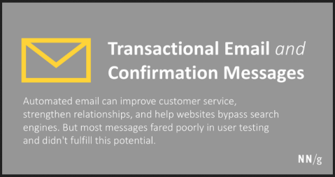 Jakob Nielsen - Usability of Confirmation Email and Transactional Messages