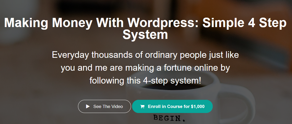 Alun Hill - Making Money With WordPress Simple 4 Step System