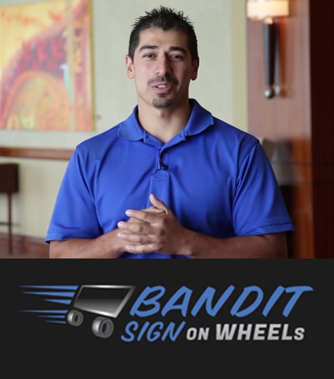 Bandit Sign on Wheels