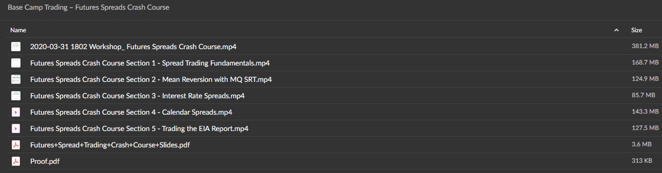 Base Camp Trading - Futures Spreads Crash Course