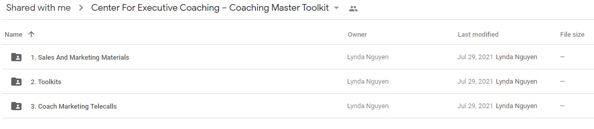 Center For Executive Coaching - Coaching Master Toolkit