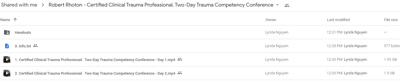 Certified Clinical Trauma Professional Two-Day Trauma Competency Conference - Robert Rhoton