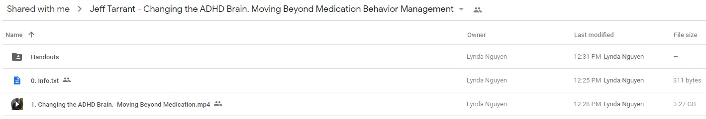 Changing the ADHD Brain Moving Beyond Medication & Behavior Management - Jeff Tarrant