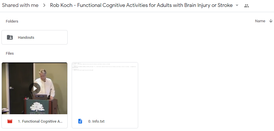 Functional Cognitive Activities for Adults with Brain Injury or Stroke