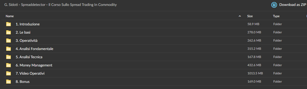 G. Sidoti - Spreaddetector - Il Corso Sullo Spread Trading In Commodity