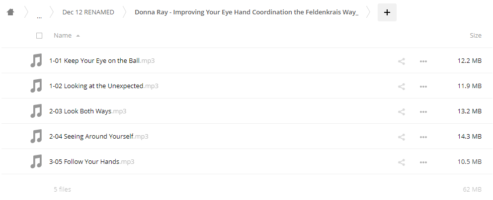 Donna Ray - Improving Your Eye Hand Coordination the Feldenkrais Way