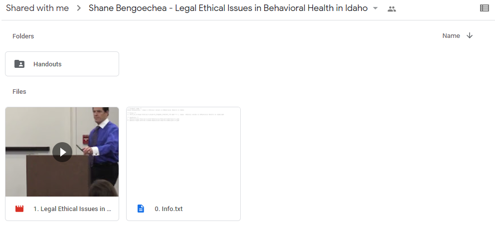 Legal & Ethical Issues in Behavioral Health in Idaho