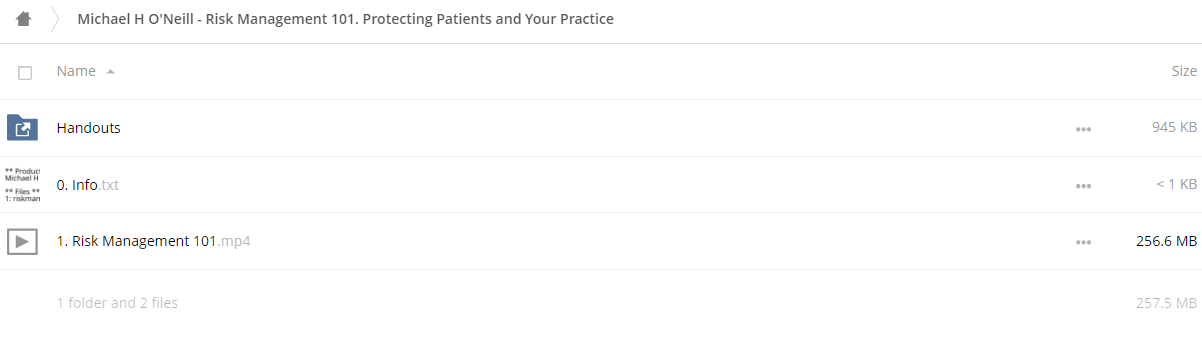 Michael H O'Neill – Risk Management 101 Protecting Patients and Your Practice