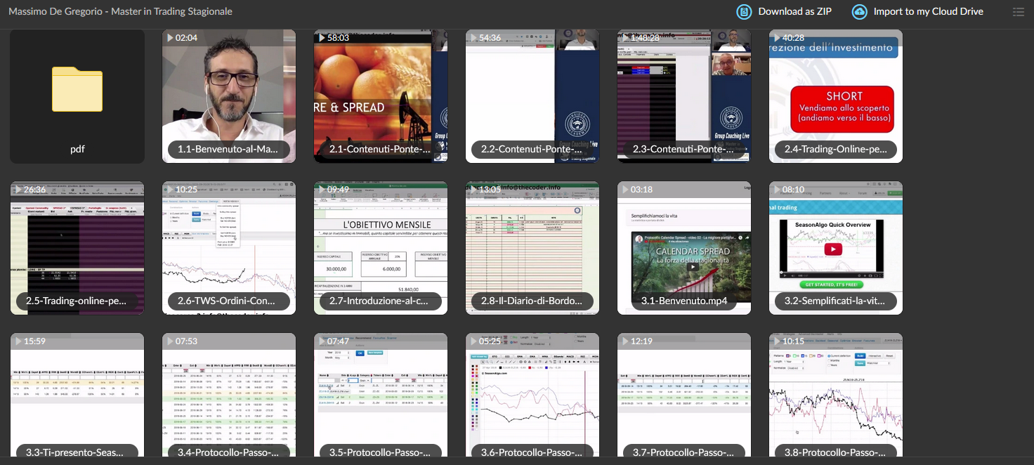 Massimo De Gregorio - Master in Trading Stagionale