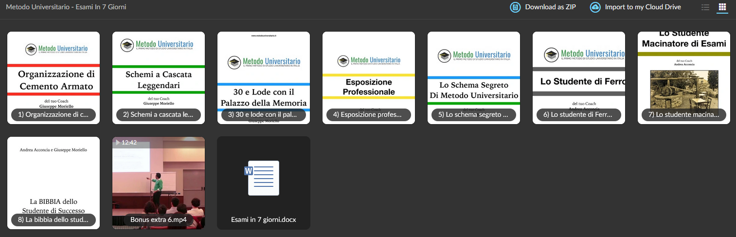 Metodo Universitario - Esami In 7 Giorni