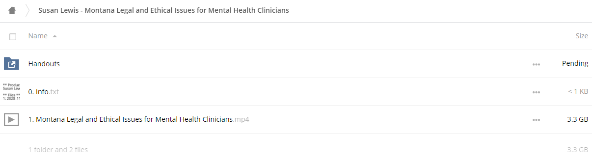 Montana Legal and Ethical Issues for Mental Health Clinicians