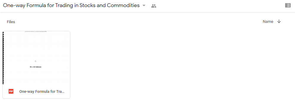 One-way Formula for Trading in Stocks and Commodities