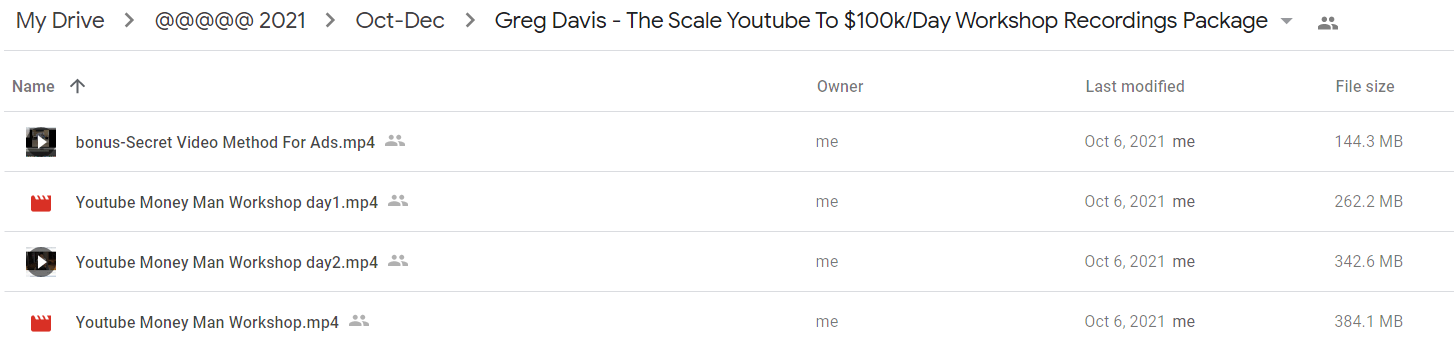 Greg Davis - The Scale Youtube To $100k/Day Workshop Recordings Package