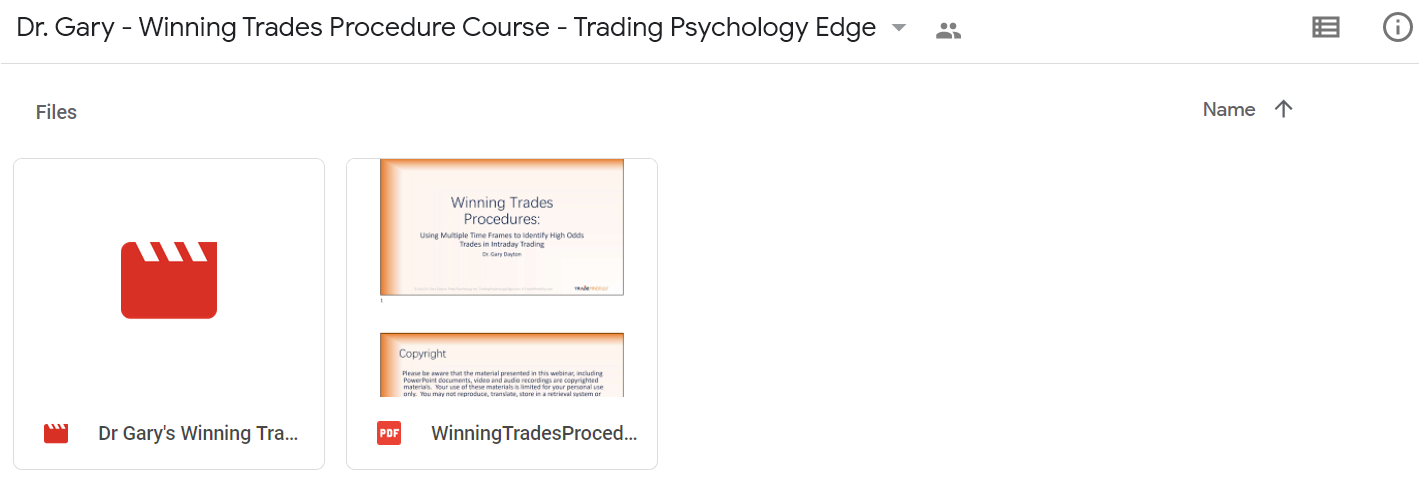 Dr. Gary - Winning Trades Procedure Course - Trading Psychology Edge