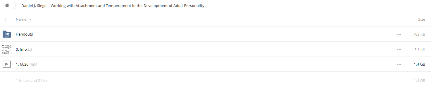 Daniel J. Siegel - Working with Attachment and Temperament in the Development of Adult Personality with Daniel J. Siegel, M.D.