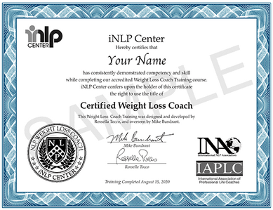 iNLP Center - Weight Loss Coach Standard Track 4 Certifications