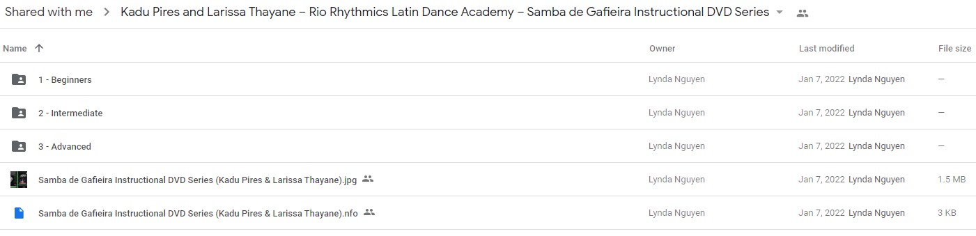 Kadu Pires and Larissa Thayane - Rio Rhythmics Latin Dance Academy - Samba de Gafieira Instructional DVD Series