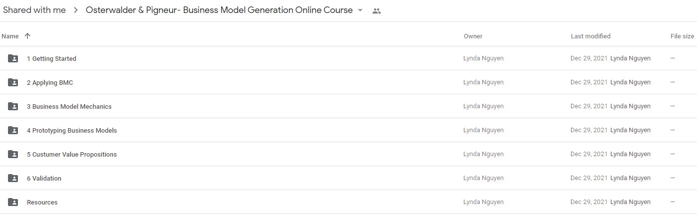 Osterwalder & Pigneur - Business Model Generation Online Course