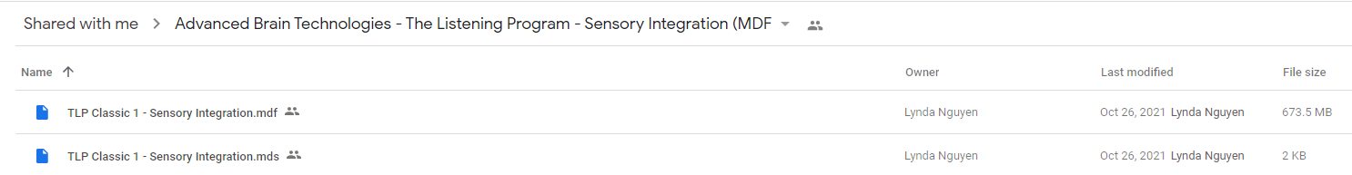 Advanced Brain Technologies – The Listening Program – Sensory Integration (MDF) 