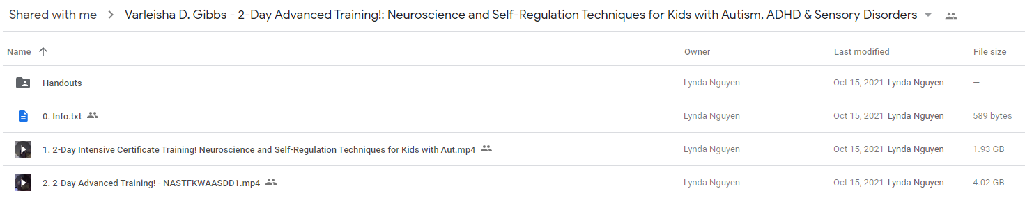  Varleisha D. Gibbs – 2-Day Advanced Training!: Neuroscience and Self-Regulation Techniques for Kids with Autism, ADHD & Sensory Disorders